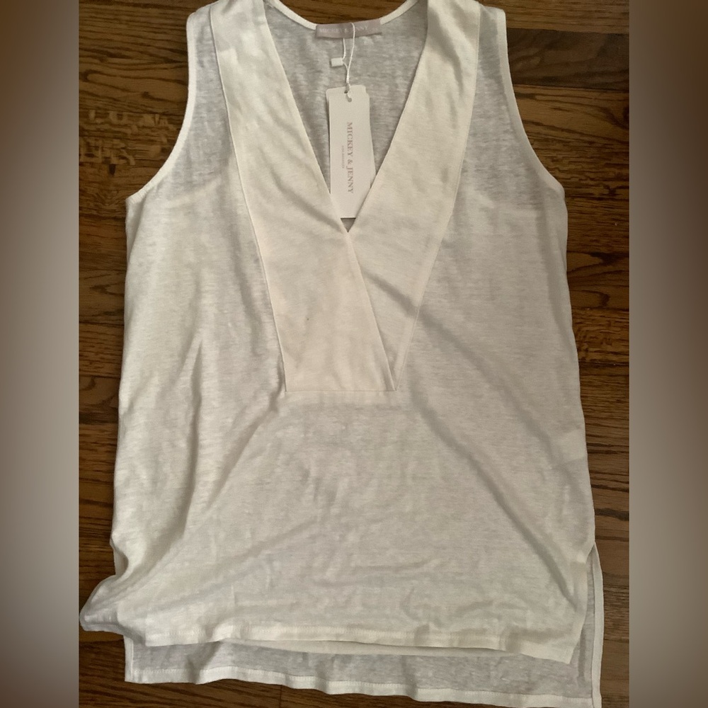 NWT Mickey & Jenny Sleeveless Linen Top